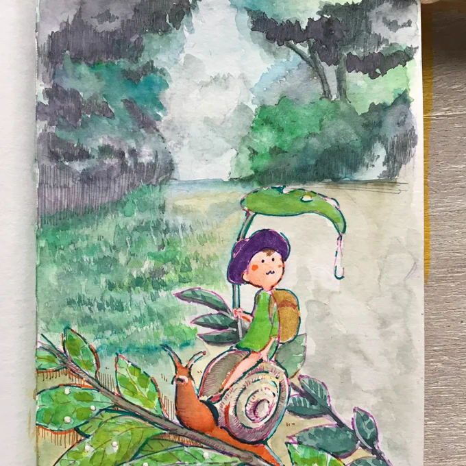 こだまさんの影響でアナログ水彩いいな!ってなってます昔のやつはカラー筆ペンとかも併用していました。 