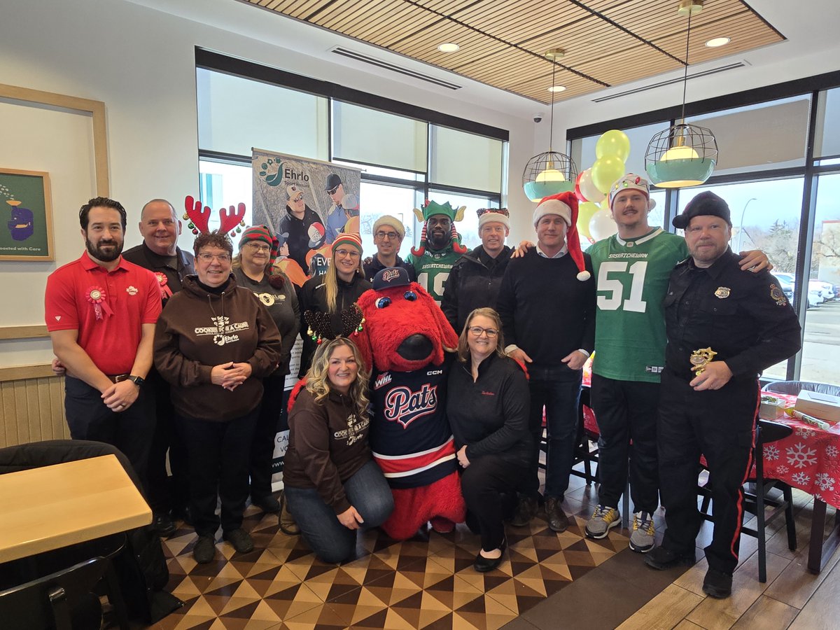 Ranch Ehrlo Society (@ranchehrlo) on Twitter photo 🎉 A big THANK YOU to <a href="/sskroughriders/">Saskatchewan Roughriders</a> <a href="/reginapolice/">Regina Police</a> <a href="/WotherspoonT/">Trent Wotherspoon</a> <a href="/HockeyRegina/">Hockey Regina</a>
<a href="/WHLPats/">Regina Pats</a> and others for helping us kickoff our new partnership with <a href="/TimHortons/">Tim Hortons</a> & the Holiday Smile Cookie Campaign! Get your cookies until Nov. 24th🍪💙 🎉 A big THANK YOU to <a href="/sskroughriders/">Saskatchewan Roughriders</a> <a href="/reginapolice/">Regina Police</a> <a href="/WotherspoonT/">Trent Wotherspoon</a> <a href="/HockeyRegina/">Hockey Regina</a>
<a href="/WHLPats/">Regina Pats</a> and others for helping us kickoff our new partnership with <a href="/TimHortons/">Tim Hortons</a> & the Holiday Smile Cookie Campaign! Get your cookies until Nov. 24th🍪💙