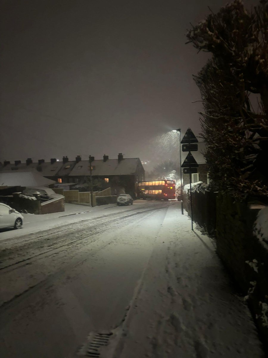 Would not even come down here in a car when its snowing let alone a bus!  Near High School in Stocksbridge!  Shayhouse Lane! <a href="/StagecoachYrks/">Stagecoach Yorkshire</a>