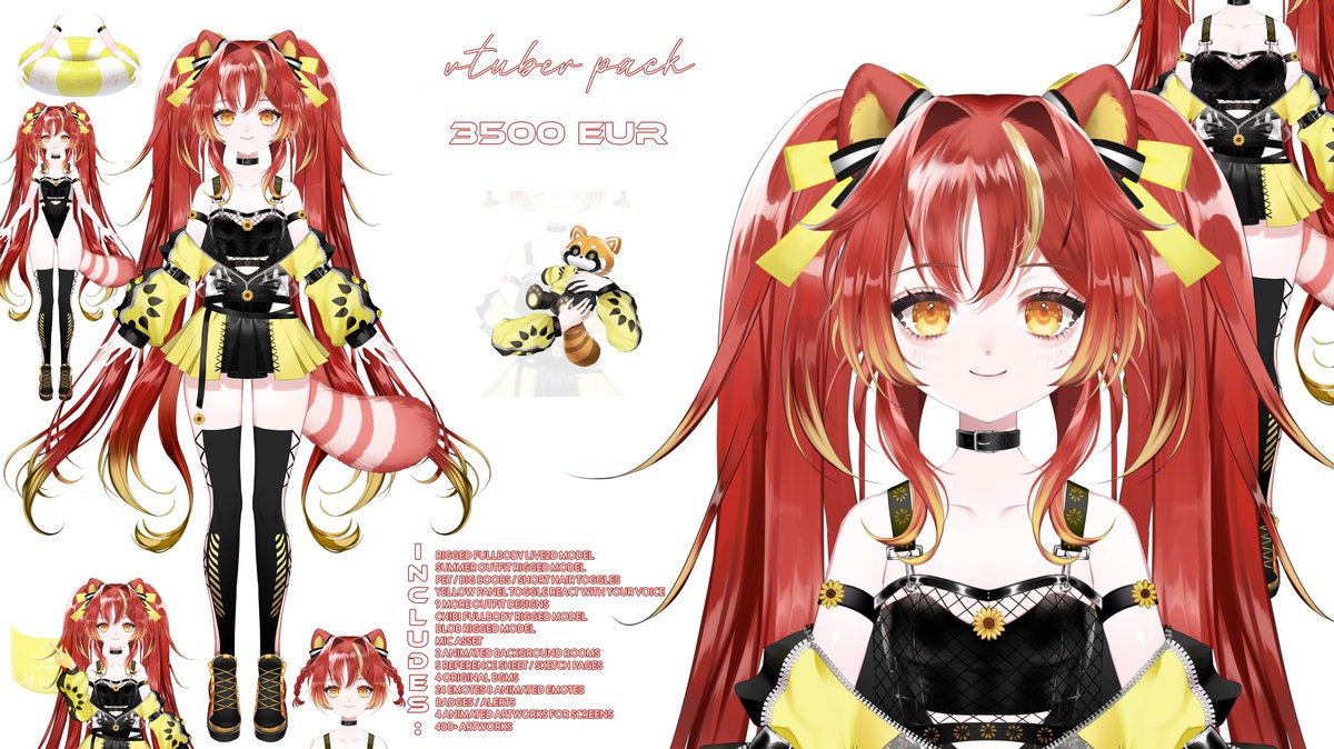 DeliciaRin_'s tweet photo. ❤️SELLING VTUBER MODEL PACK❤️
Retweets are very much appreciated~!
Hi! Since I recently rebranded it's time to give a new safe home for my red panda vtuber model.

Price: 3500 EUR
Payment: PayPal (Installment plans are available) 

more below!

#vtuber #vtubermodel https://t.co/il58ISHWzF