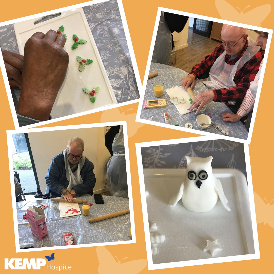 KEMPHospice's tweet photo. Our lovely Day Hospice patients have been making Christmas icing decorations for their Christmas cakes in creative arts this week!

Creative art activities help to improve psychological wellbeing by giving patients a distraction from their worries &amp; illness.💙
#worcestershirehour https://t.co/EVoRSUkS9m