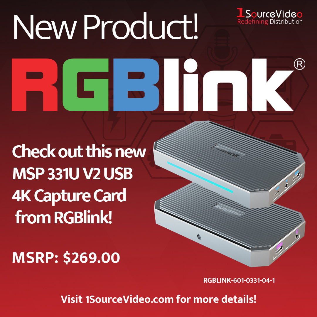 1sourcevideo's tweet photo. The MSP 331U V2 is a brand-new 4K External Capture Card from @RGBlink!
#1SourceVideo #distribution #RedefiningDistribution #RGBlink #MSP331UV2 #4K #CaptureCard #lowlatency #gaming #highdefinition #videocapture #filmmaking #videoproduction #cinematography #filmequipment https://t.co/h90jpjQ1ys