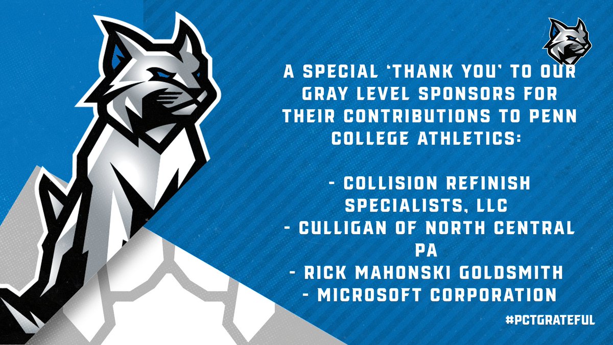 PCTAthletics's tweet photo. We also want to extend our thanks to our Blue and Gray level sponsors for their support of Wildcat Athletics #PCTgrateful https://t.co/56P2ZLIEpn