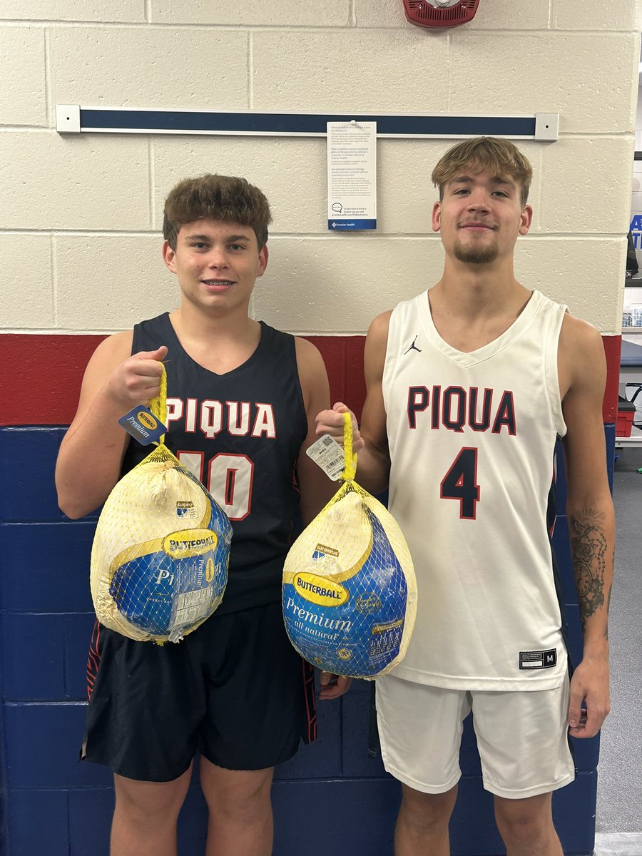 Congrats to our Turkey Shot winners. 
Sophomore Forward Aiden Bryant &amp; Senior Guard Drake Owen. 

Thanks to Varsity Assistant Marcus Bixler for providing the Turkeys.