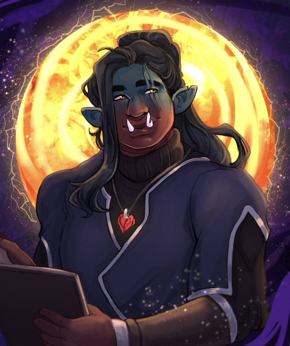 raffle reward for <a href="/erisperitas/">erisperitas @ 🟦🦋</a> of their handsome Goro🧡 smiling half-orc men are my faves, thank you so much for letting me draw him! ;v; <3

#dnd #dndart #dndcharacter