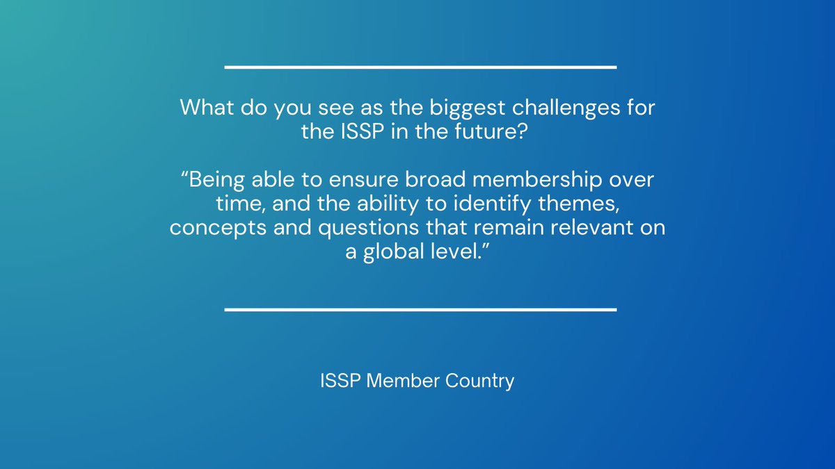 🎉 #ISSP40 🎉In the second part of our anniversary celebratory quotes, we will share with you what makes ISSP unique for our member countries. What makes ISSP unique for you? Please share #ISSP40
👉Interested in joining the ISSP as a member? ® issp.org/members/applyi…