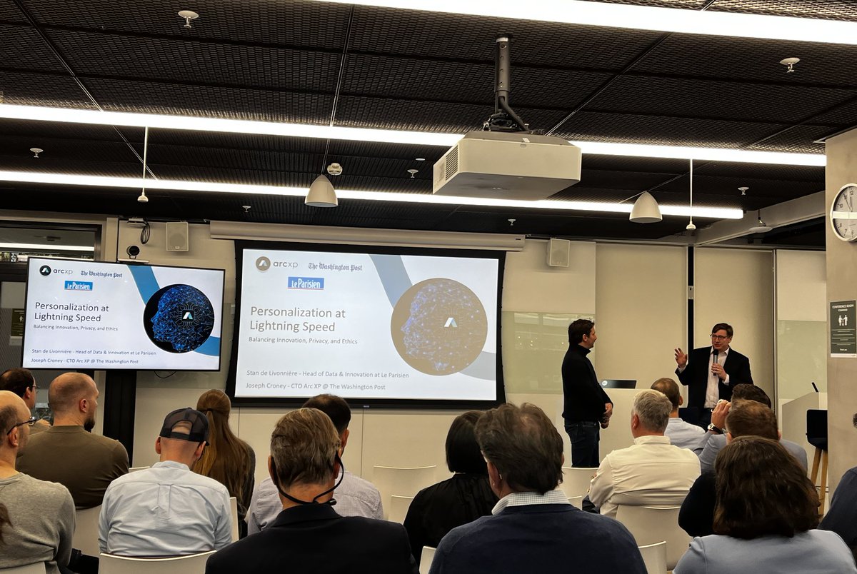 Last week, we joined the AWS Media, Sports &amp; Gaming Day in Munich! 🇩🇪

Arc XP's CTO, Joe Croney, and Le Parisien's Stanislas de Livonnière presented "AI in Media: Personalization at Lightning Speed."

Thank you to AWS for hosting such an inspiring event!