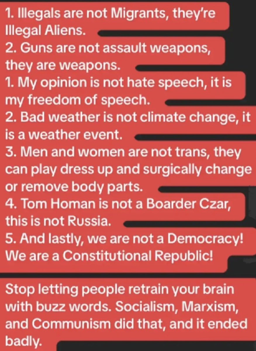 It’s time to stop using their distorted buzz words. Let’s bring some normalcy back to America. 👊