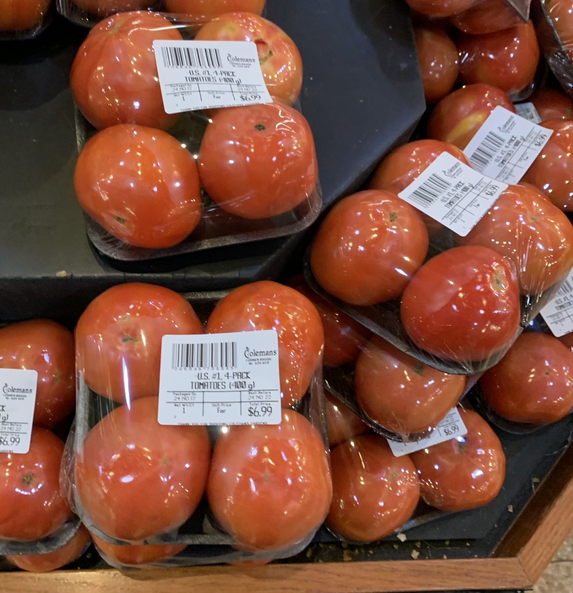 $7.00 seems like a lot for 4 tomatoes!  Weren’t these $1.99 not too long ago?  🤔 #nlpoli #nlwx #nltraffic