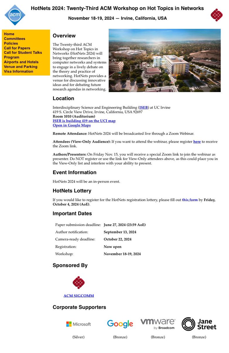 lzcarl's tweet photo. Very happy that @ACMSIGCOMM #HotNets is happening at @UCIrvine ISEB Nov 18-19. @YuZheng0404 from my lab is attending the workshop. If you’re interested in security/privacy+network, plz chat with her. I’m also around in @UCIEngineering for chats and coffee😊 https://t.co/M8zlEYRO7T