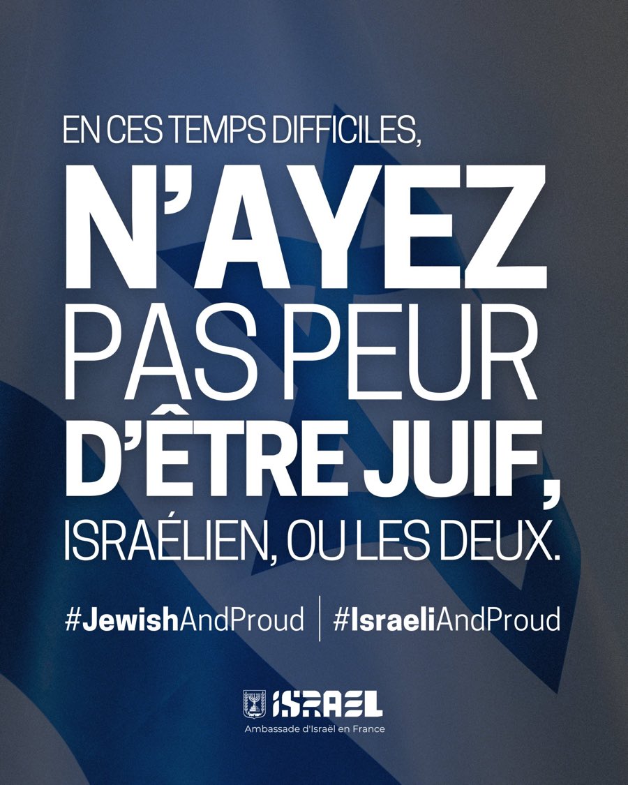 GOLDMANNAriel's tweet photo. Je suis Français, juif , sioniste et fier de l’être !
🇫🇷  🇮🇱 ❤️ 
#JuifetFierdelEtre
#JeSoutiensIsrael https://t.co/YUnXizGBZ2