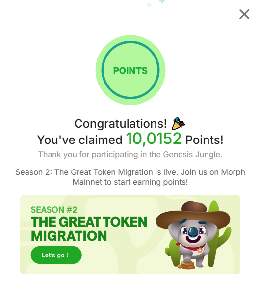 Nmka_eth's tweet image. Morph シーズン1のポイント請求ができます🎁。

morpbl2.io/points/greatto…。

シーズン2が始まりました💎。

さらに多くのポイントを獲得することができます。

コードが必要な方は私のを使ってください： Q1C02B

#Morph #MorphL2