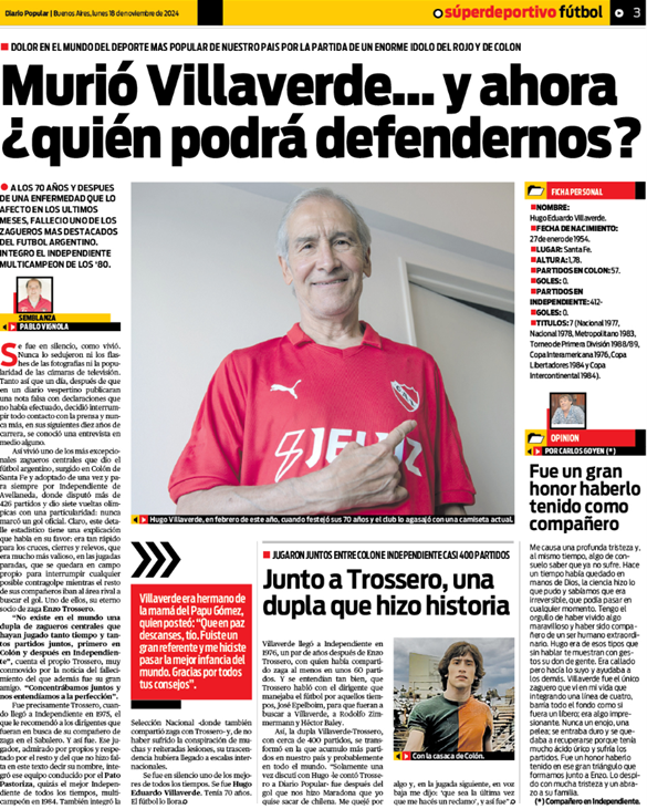 Hermosa semblanza del enorme <a href="/Pablo_Vignola/">Pablo Vignola</a> para el Popu. <a href="/Independiente/">C. A. Independiente</a> #Villaverde