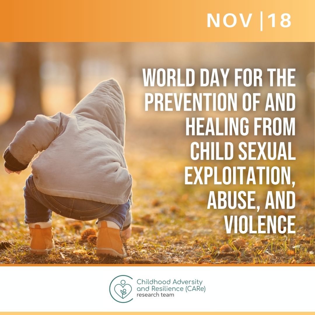 Childhood Adversity and Resilience (CARe) Research (@careresearchum) on Twitter photo On Nov 2022, the UN-General Assembly proclaimed 18th Nov as the🌎 Day for the Prevention of and Healing from Child Sexual Exploitation, Abuse and Violence. <a href="/CAReResearchUM/">Childhood Adversity and Resilience (CARe) Research</a> we are committed to our vision: Every childhood free from violence and every child resilient and thriving. On Nov 2022, the UN-General Assembly proclaimed 18th Nov as the🌎 Day for the Prevention of and Healing from Child Sexual Exploitation, Abuse and Violence. <a href="/CAReResearchUM/">Childhood Adversity and Resilience (CARe) Research</a> we are committed to our vision: Every childhood free from violence and every child resilient and thriving.