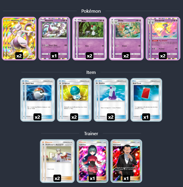 KMBestMS's tweet photo. I swear, @PokemonTCGP is fascinating sometimes!

Mewtwo EX has been the second deck in the meta behind Pikachu EX for a long time, but ONE card changed all that!

That card: Baby M2! It walls SO MUCH and lets Big M2 build up to sweep!

Now this might be the best deck in the game! https://t.co/ZiADHBRbCi