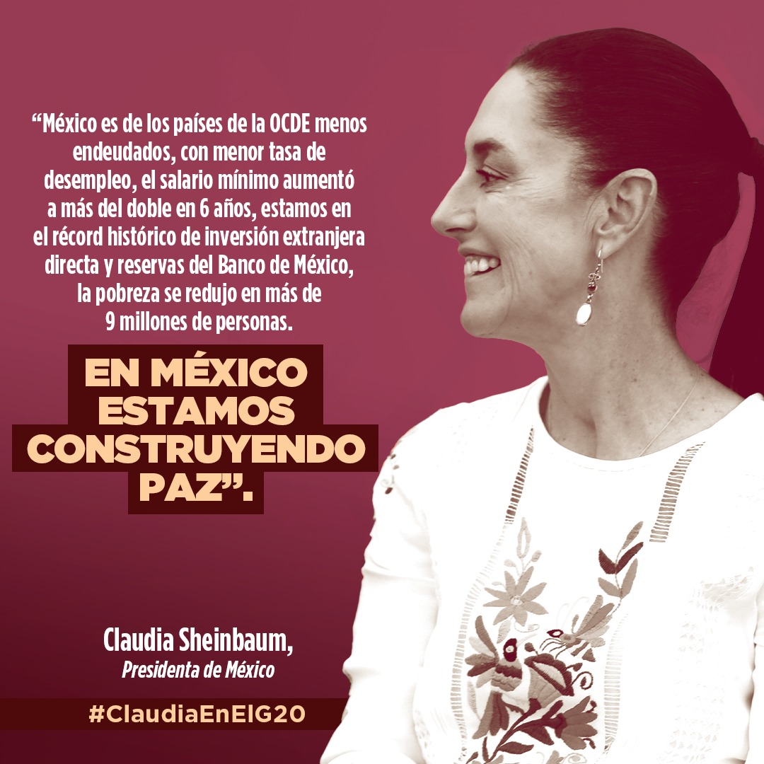 02Conya's tweet photo. En México estamos construyendo paz 
#ClaudiaEnElG20 https://t.co/NBKhdOlYIU