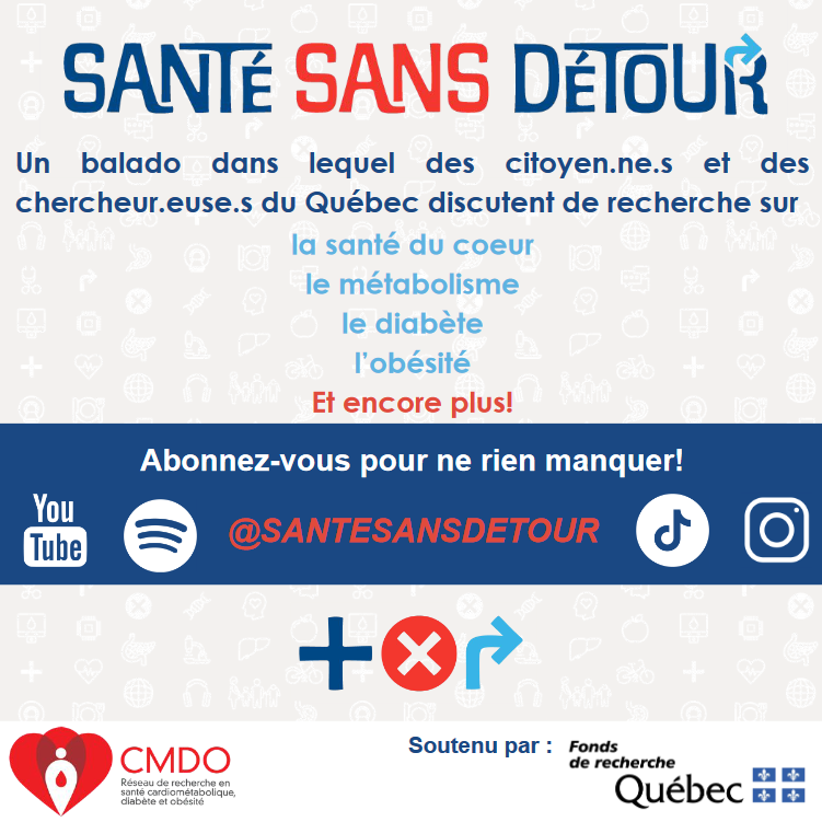 Le 2e épisode de Santé sans détour est maintenant disponible !!
L'alimentation chez les enfants et les défis à table des jeunes familles sont au cœur de cette discussion.

👉Pour écouter le balado: linktr.ee/santesansdetour