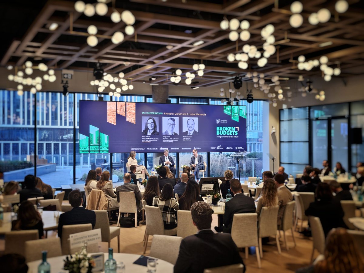 <a href="/EYnews/">EY</a> <a href="/FRPOFACTS/">FRPO</a> <a href="/doniveson/">Don Iveson</a> <a href="/BCG/">Boston Consulting Group</a> <a href="/EYCanada/">EY Canada</a> <a href="/LuiseNoring/">luise noring</a> <a href="/GIIA_news/">Global Infrastructure Investor Association</a> <a href="/annegolden18/">anne golden</a> <a href="/ey/">EY</a> <a href="/ColinDMello/">Colin D'Mello | Global News</a> <a href="/globalnews/">Globalnews.ca</a> <a href="/shelleycarroll/">Shelley Carroll</a> How can we fund the growth needed to meet our region’s future demands? Tony Irwin (@FRPOfacts), Paul Johnson (<a href="/cityoftoronto/">City of Toronto 🇨🇦</a>), and moderator @AnaBailaoTO discuss innovative strategies for housing and transit funding to support the rapid expansion of the Toronto region.