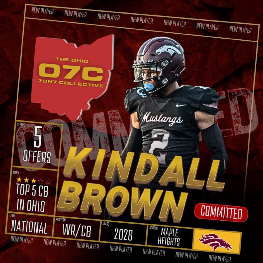 Crook36's tweet photo. Welcome to @Ohio7v7 THE Ohio Players 

Kindall Brown 
@KindallBrown2 
Position: Wr/CB 
School: Maple Heights 
Hometown: Cleveland, OH https://t.co/M9Aw7nyOhW