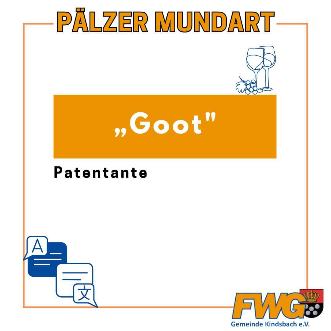 FWG_Kindsbach's tweet photo. Die Goot – ein liebevolles Wort für die Patentante 👑. Die Goot ist oft mehr als nur ein Pate, sie ist eine bes. Vertrauensperson und gehört zur Familie einfach dazu. Ob bei Feiern, Geburtstagen oder als Ratgeberin in schwierigen Zeiten – die Goot steht immer an deiner Seite ❤️. https://t.co/uwqXHDgyNV