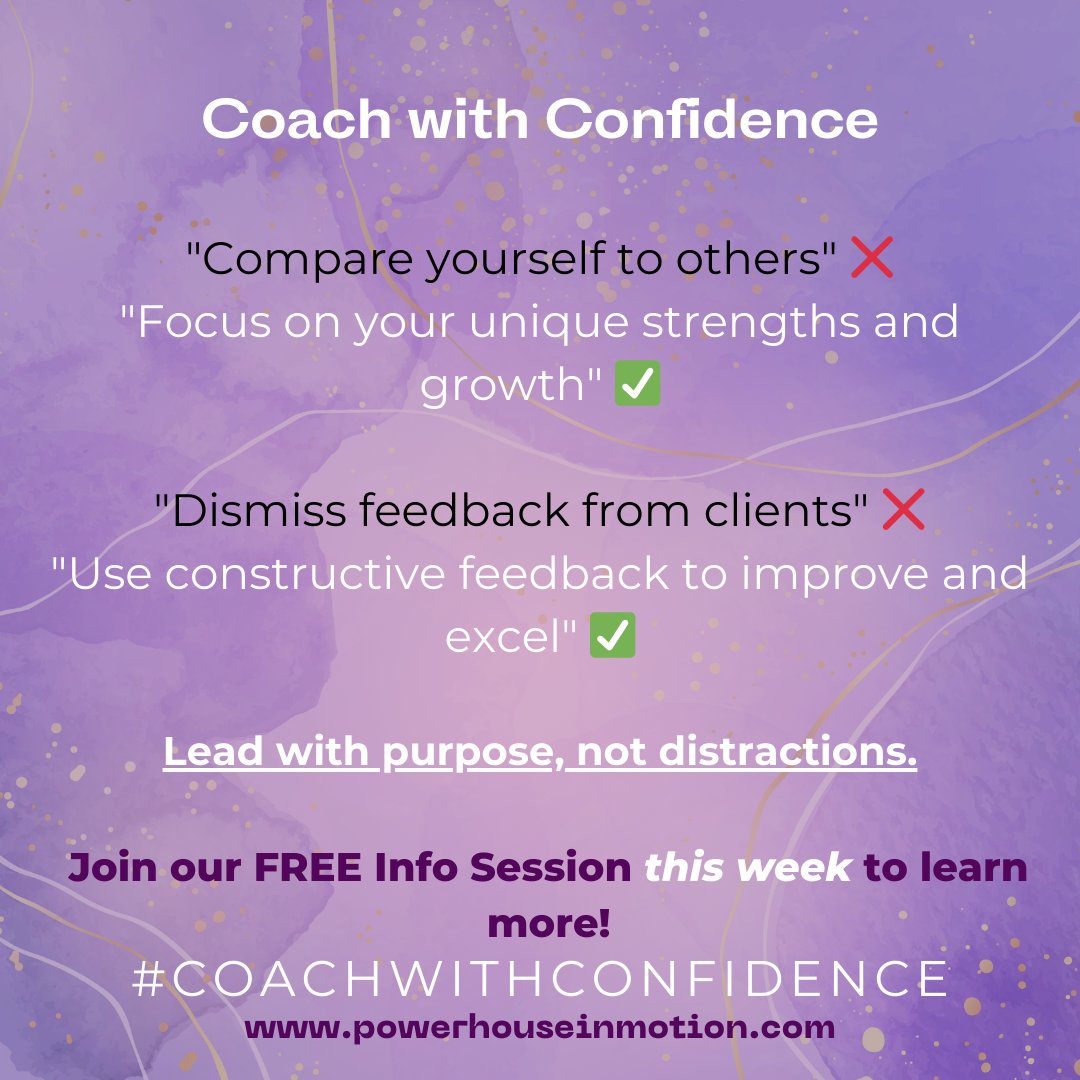 Coach with Confidence
📅 November 21, 2024 | 12:00 PM EST

Businesses thrive when purpose meets passion! 🙏 How do you ensure purpose and passion stay at the core of your business? 

✨ Join the movement of purpose-centered entrepreneurs! 💼✨ Link in bio

#CoachWithConfidence