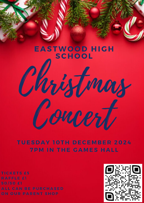 Christmas Concert Tickets are now available to purchase using the link below or QR Code.
Parent shop link - app.parentpay.com/ParentPayShop/…