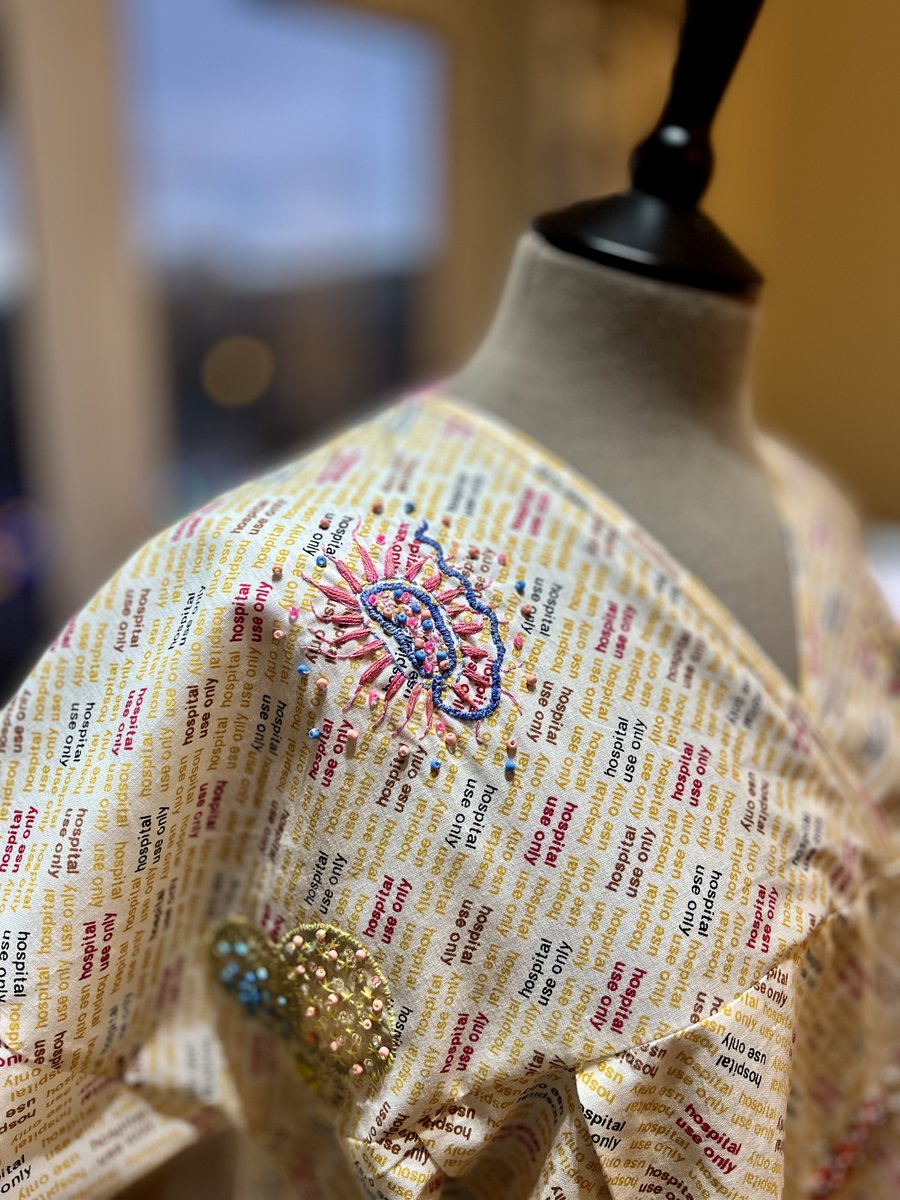 AnnaDumitriu's tweet image. Excited to show new artworks about #AI and #infectionprevention, made with @alexmayarts, at the @HISConf FIS/HIS International Conference #FISHIS24 #FIS24 this week in #Liverpool alongside the "Hospital Acquired Infection Gown" and the "Cholera Dress" #bioart @james_r_price #art