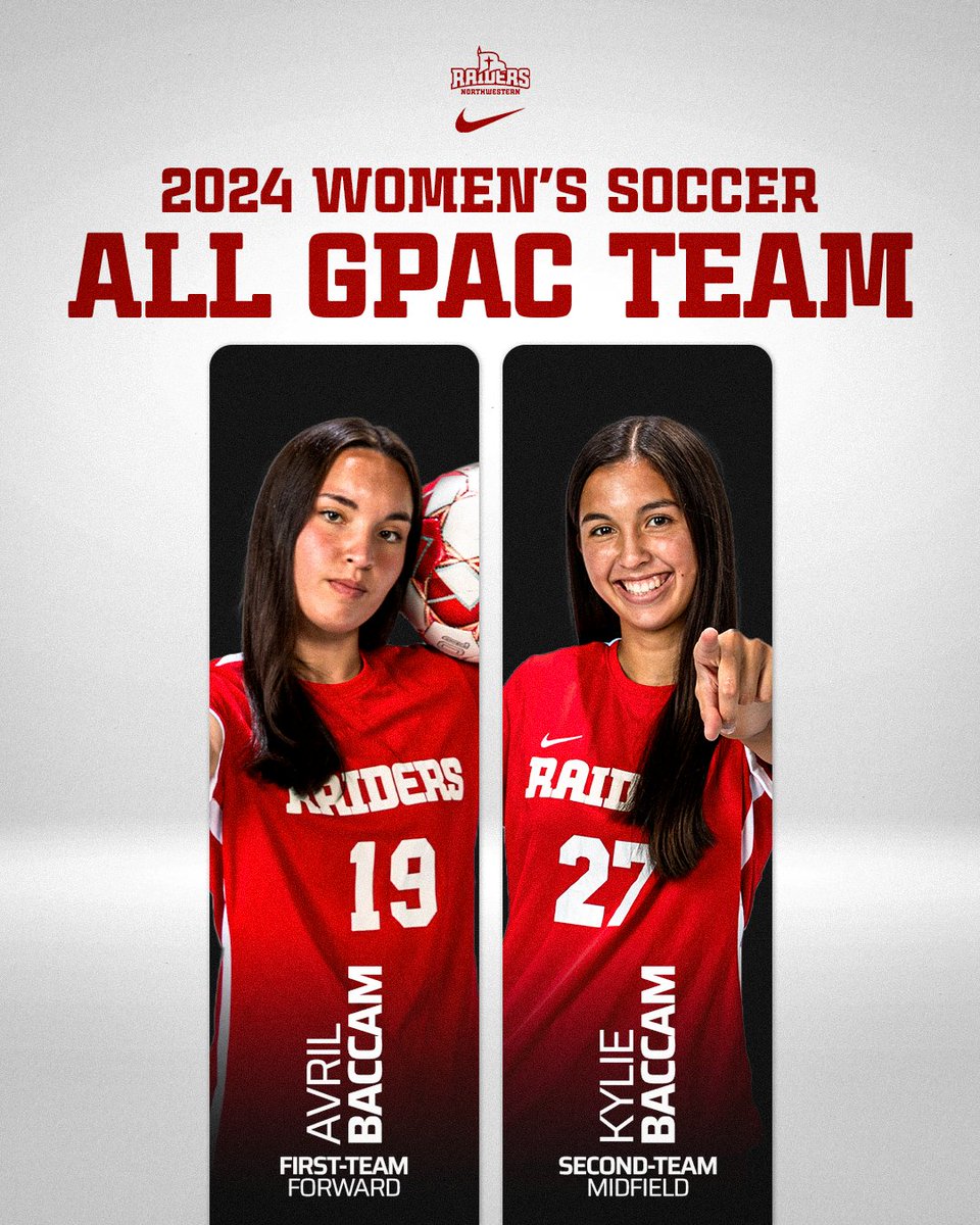 NWC Red Raiders (@nwcraiders) on Twitter photo β½οΈDOUBLE TROUBLE! The Baccam Sisters Make the All GPAC Team!
π°: tinyurl.com/2cn44xr6
#RaidersStandOut | <a href="/nwcwsoccer/">NWC Women's Soccer</a> β½οΈDOUBLE TROUBLE! The Baccam Sisters Make the All GPAC Team!
π°: tinyurl.com/2cn44xr6
#RaidersStandOut | <a href="/nwcwsoccer/">NWC Women's Soccer</a>