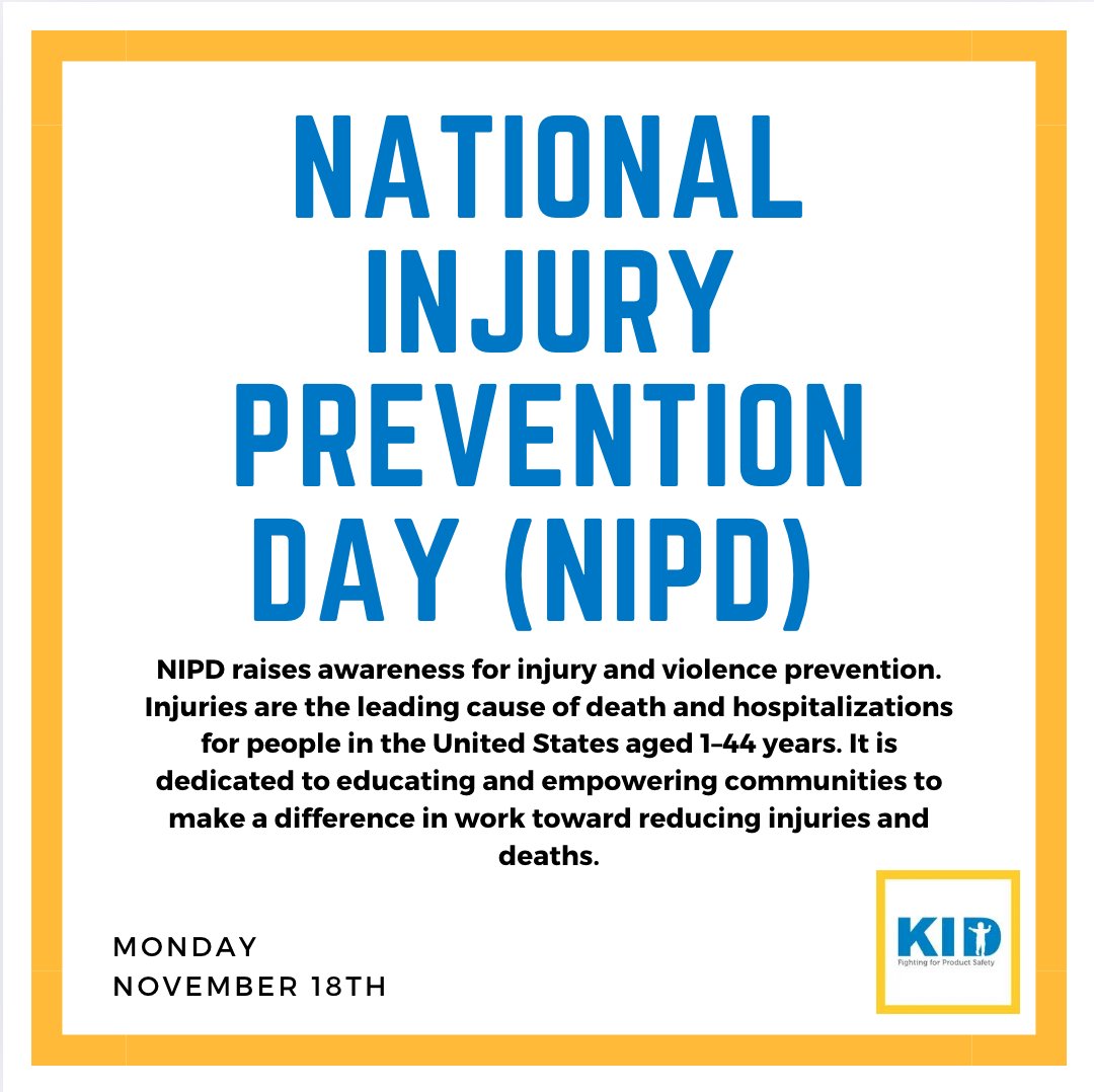 Today is National Injury Prevention Day. The total cost of injury and violence in the United States is approximately $4.2 trillion per year. Injuries and deaths are often preventable. To learn more information, click here:cdn.ymaws.com/.../nipd/NIPD2…