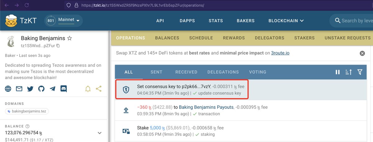 BakingBenjamins's tweet image. Just a few cycles away from confirming @YourBakeBuddy works well on mainnet with a tz3 Ledger consensus key + DAL 🤞

docs.tezos.com/architecture/d…

#Tezos #DataAvailabilityLayer