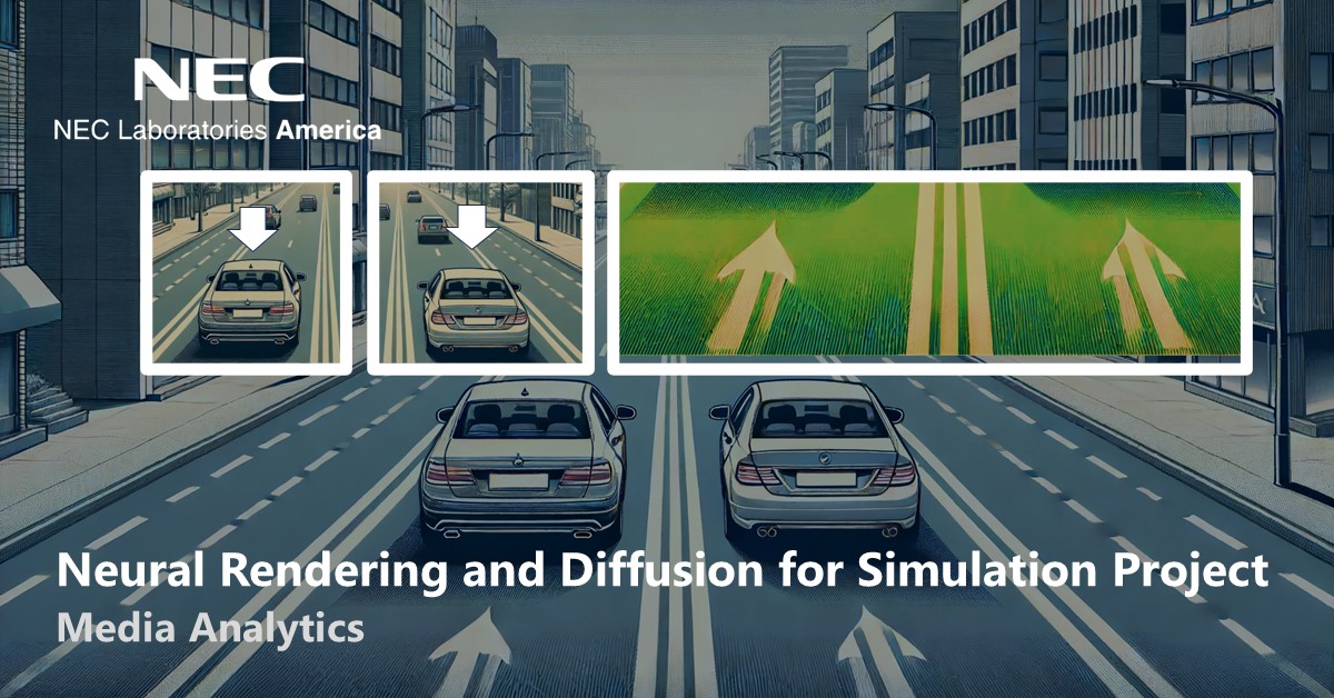 NECLabsAmerica's tweet image. Neural Rendering and Diffusion for Simulation Project
Overview: Our simulation framework utilizes advances in #neuralrendering, diffusion models and large language models to automatically transform drive data into a full 3D sensor simulation testbed with unmatched photorealism.…