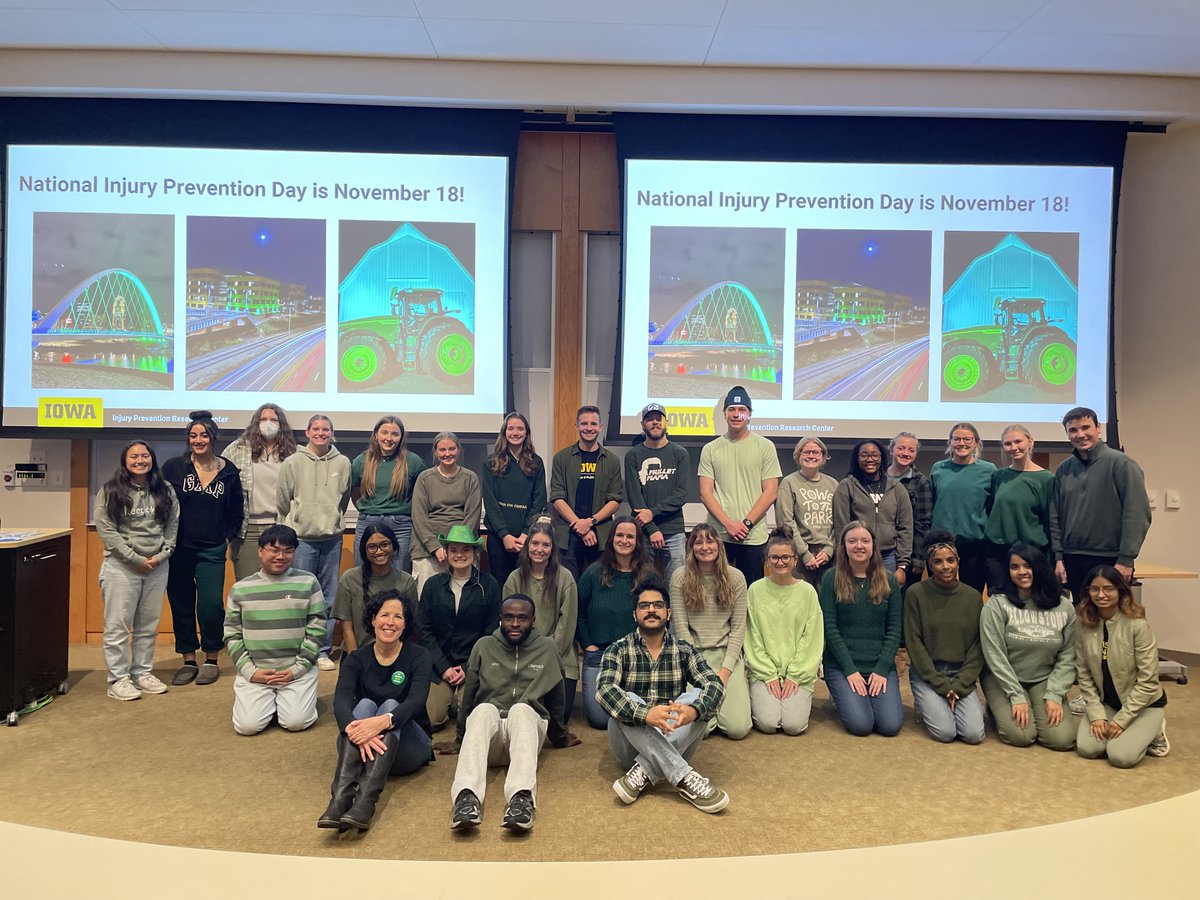 UIowa Injury Center (@uiiprc) on Twitter photo Students in the Injury and Violence Prevention class <a href="/UIowaCPH/">University of Iowa Public Health</a> wear green for National Injury Prevention Day! #BeInjuryFree Students in the Injury and Violence Prevention class <a href="/UIowaCPH/">University of Iowa Public Health</a> wear green for National Injury Prevention Day! #BeInjuryFree