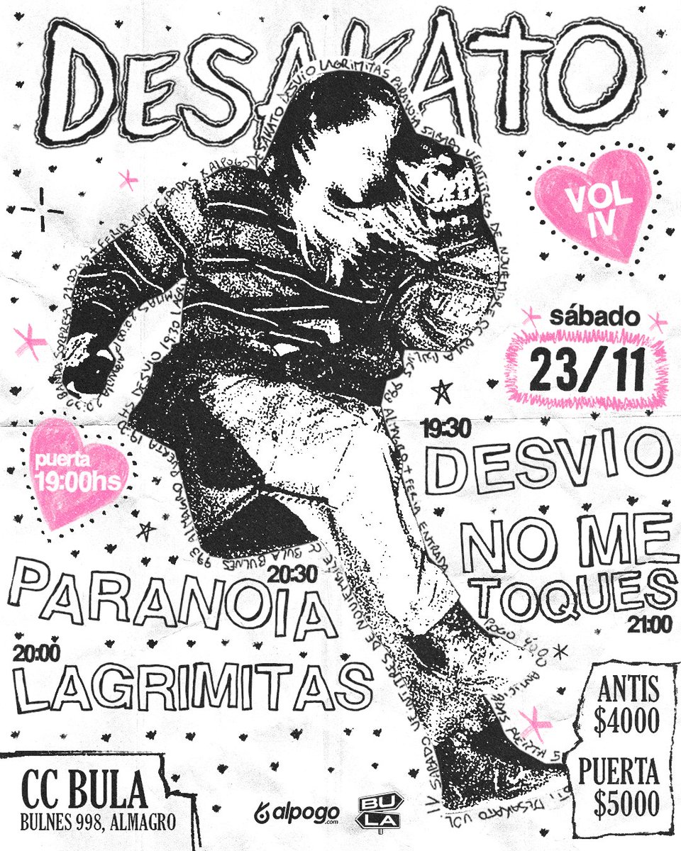 Me piden que recomiende los discos punks argentinos 2024 de los que hablé y

1) Hay que SEGUIRME que hablo de eso 24/7
2) Este sábado tocan bandas amigas que por suerte son parte de esos lanzamientos grandiosos ☆_☆ <a href="/nometoques____/">NoMeToques •♥•.¸¸.·</a>, @lagrimitasbot, <a href="/SomosParanoia/">PARANOIA</a>, <a href="/desviobanda_/">DESVÍO</a>