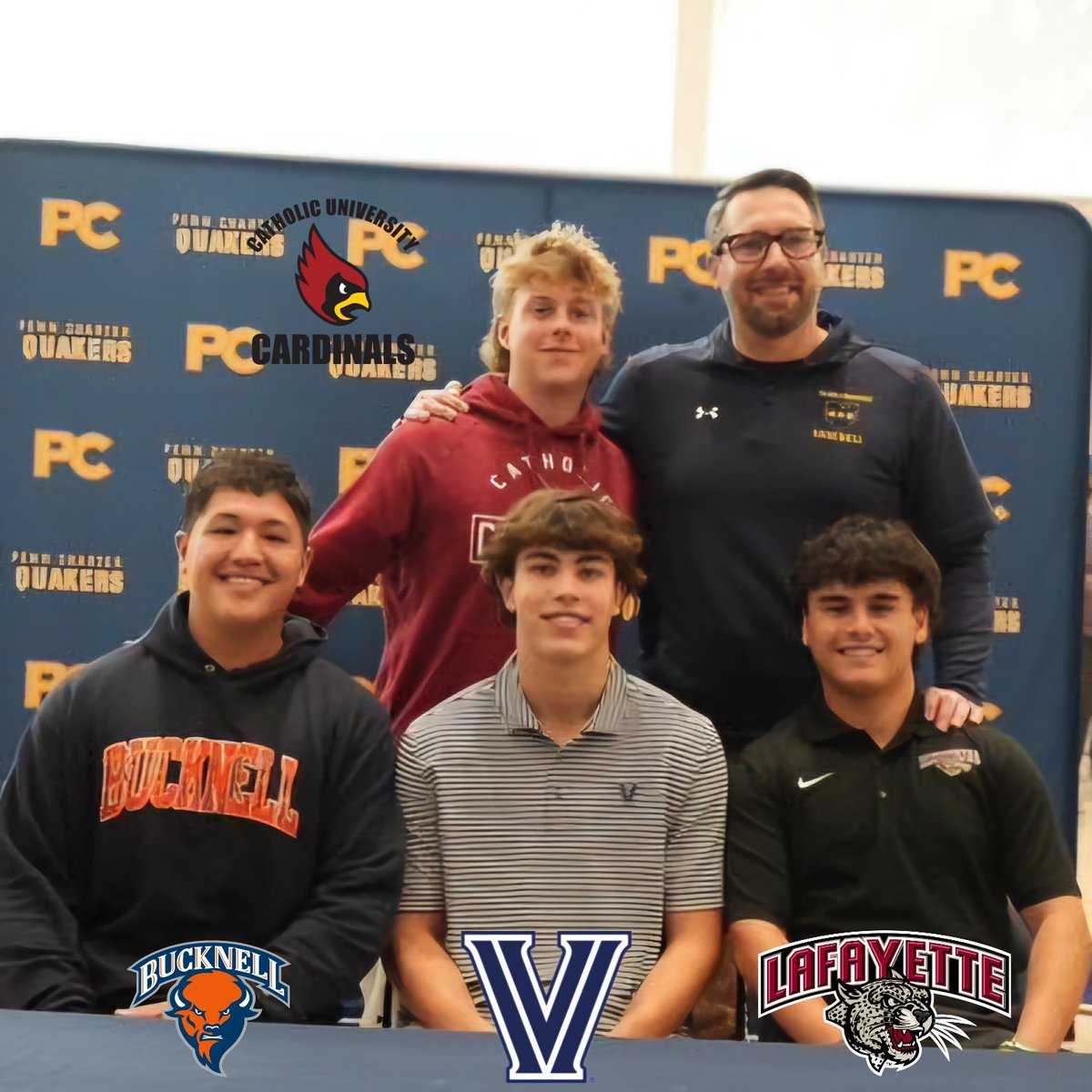 Congratulations to four incredible seniors on their official commitment to play collegiate baseball. #pcproud

Kyle McKernan (C) - Lafayette
Ryan Conrad (RHP) - Villanova
Garrett Mathias (1B) - Bucknell
Rowan Griffith (OF) - Catholic