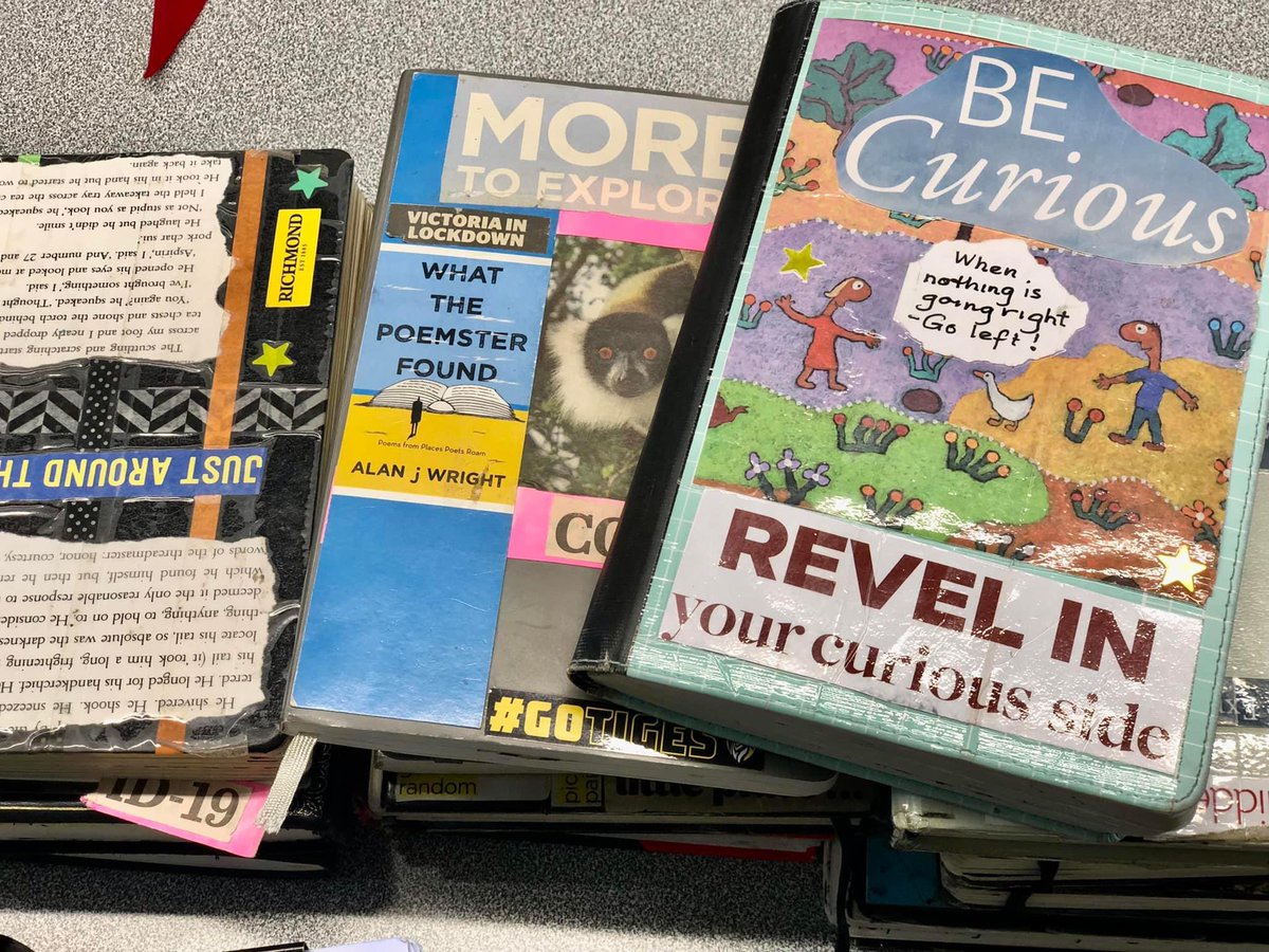 alwriting's tweet photo. Choice begins with allowing kids to choose the type of writer's notebook they wish to 'own.' One size doesn't fit all writers. Lined, unlined, thick, thin, big, small. Alert them to options. Don't allow it to become another 'work book.' #writersnotebook https://t.co/THrpnTWSxQ