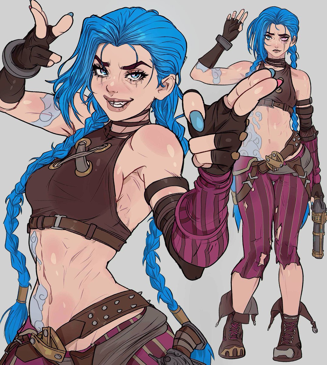 ジンクス(リーグ・オブ・レジェンド) 「wanted to draw jinx from arcane 」|大きなカニ 🦀YORAのイラスト