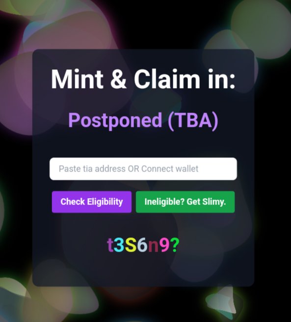 New #Cosmos #Airdrop: Celestia Slimes

Eligibility: $TIA, $DYM and $NTRN (governance) stakers, plus various NFT holders.

Checker: celestiaslimes.fun

Details: <a href="/celestiaslimes/">Celestia Slimes🧬</a> 

More info: celestiaslimes.fun/faq

Follow me <a href="/AirdropGlideapp/">Ed | AirdropGlideApp</a> for more info, as well as claim