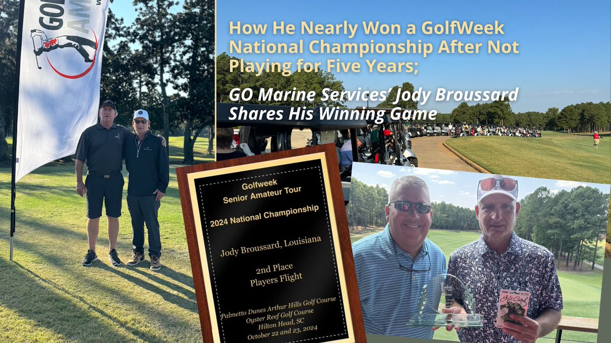 After not playing #golf for 5 years, GO Marine Services' Jody Broussard made an incredible comeback to nearly win the <a href="/golfweek/">Golfweek</a> Senior Amateur Tour National Championship.

Find out how he did it and what's in his bag!

guiceoffshore.com/he-nearly-won-…

#Leadership #Motivation #Maritime
