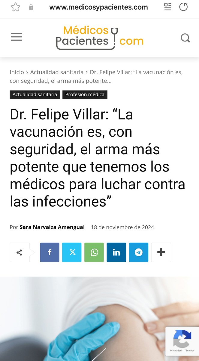 fvillarleon's tweet photo. 💉La #vacunación es el arma más potente para luchar contra las infecciones. Herramientas como el calendario vacunal o la concienciación son claves en la #prevención de infecciones en el adulto. @CGCOM_Esp @Hospital_FJD @quironsalud 👇👇
https://t.co/wv49yGAUWt https://t.co/u2olQpGaBK
