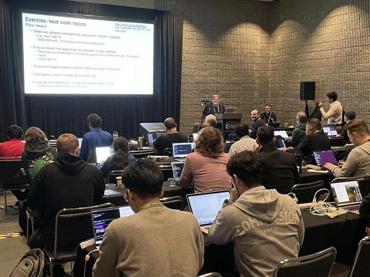 OpenMP ARB (@openmp_arb) on Twitter photo ๐ Live from SC24! ๐ฅ๏ธโจ Dive into the future of #GPU programming with our "Programming Your GPU with OpenMP: A 'Hands-On' Introduction" tutorial. Our experts Tom Deakin, Tim Mattson, Kaan O., and Aditya Sadawarte are guiding attendees through the cutting-edge techniques of using ๐ Live from SC24! ๐ฅ๏ธโจ Dive into the future of #GPU programming with our "Programming Your GPU with OpenMP: A 'Hands-On' Introduction" tutorial. Our experts Tom Deakin, Tim Mattson, Kaan O., and Aditya Sadawarte are guiding attendees through the cutting-edge techniques of using