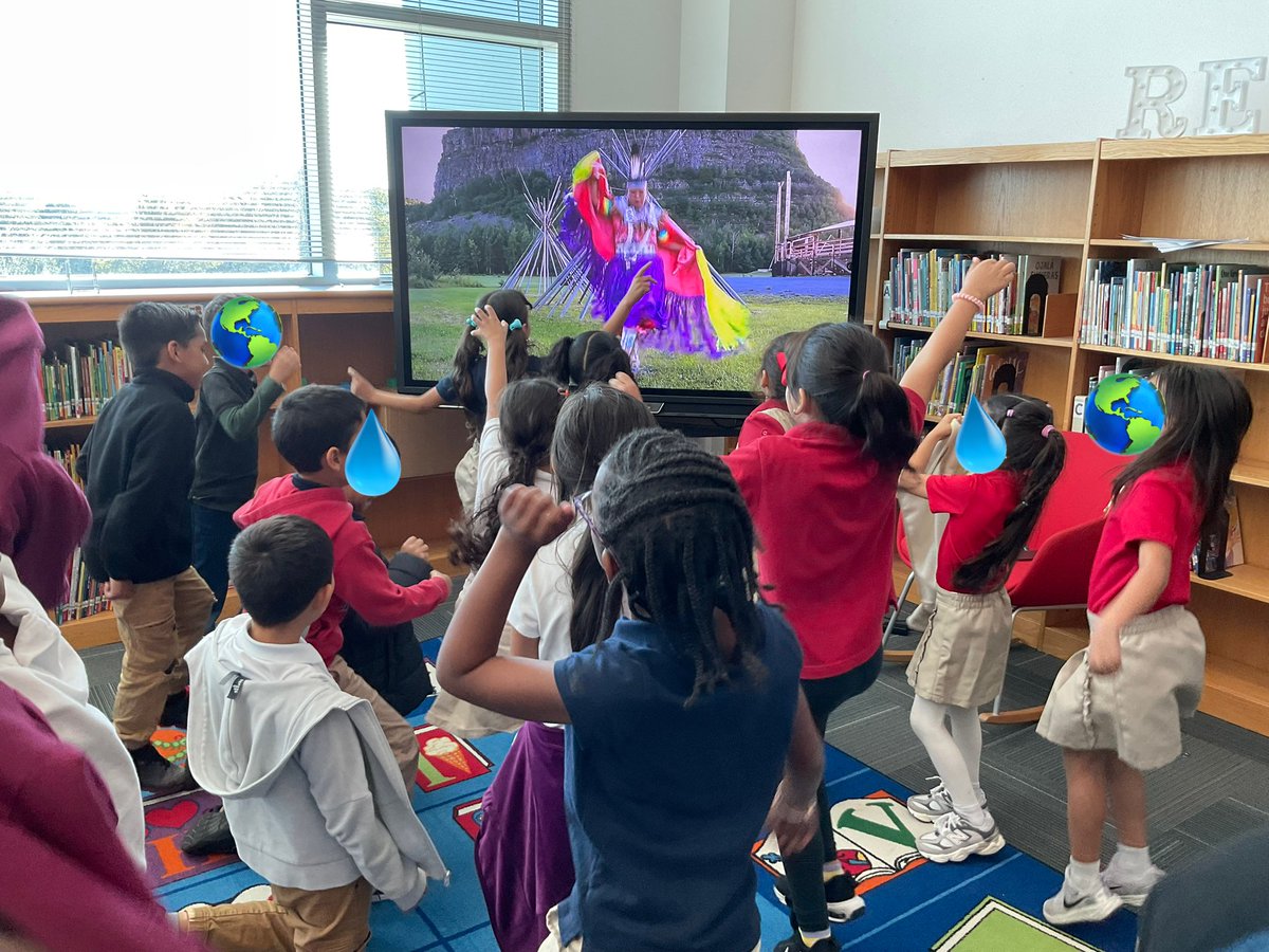 BushES_Library's tweet image. Did you know the November is Native American Heritage month? Our second graders have been learning about what it means to be a water protector and got to practice an authentic powwow dance! @DISD_Libraries @dallasschools