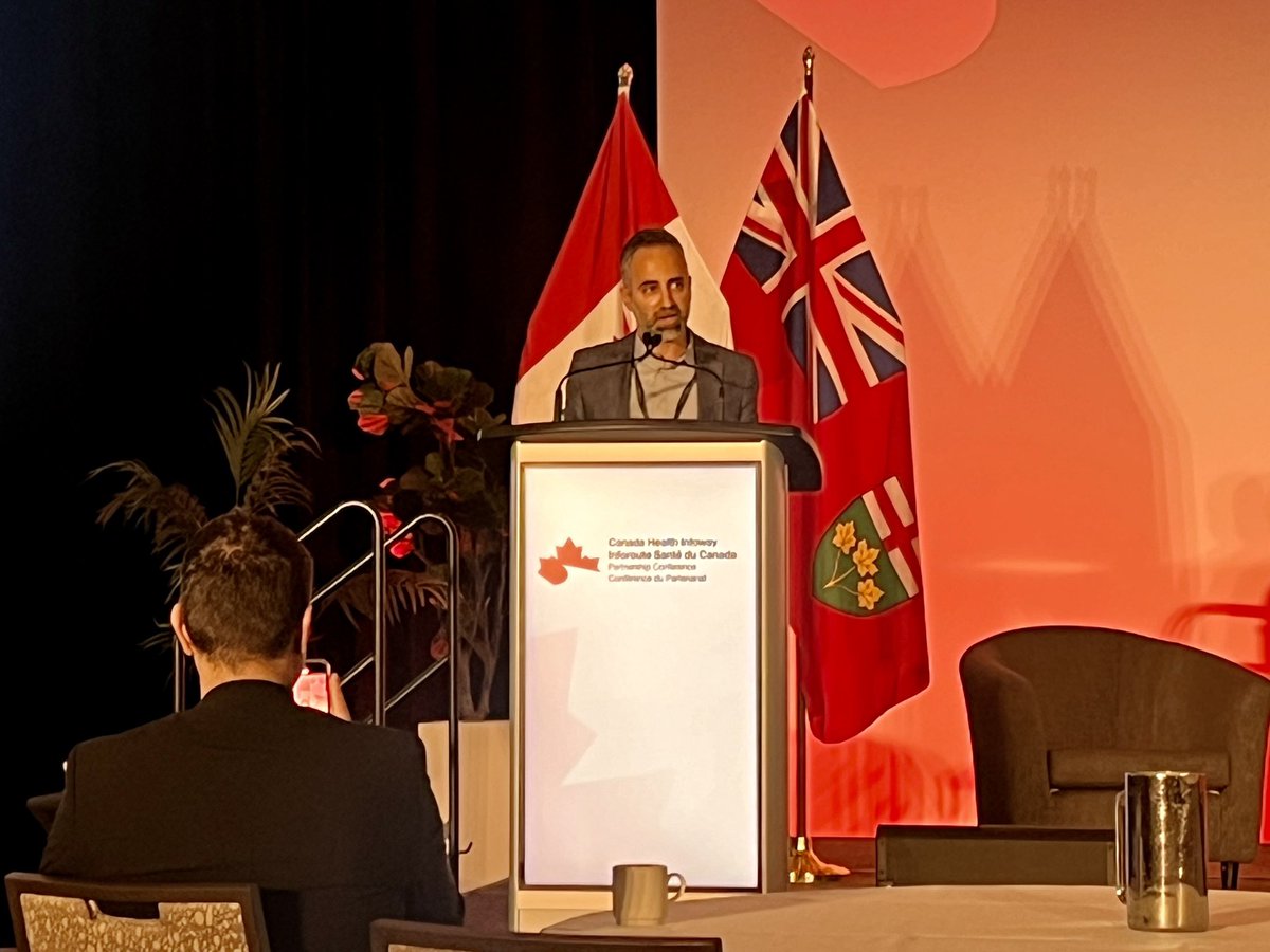 Proud to co-sponsor Luke Readman’s keynote at #Infoway on <a href="/NHS/">@NHS</a>’s digital health transformation. Loved Amir Javidan’s intro quoting Churchill: “We make a living by what we get. We make a life by what we give.” #ThinkDigitalHealth @WELL_Health