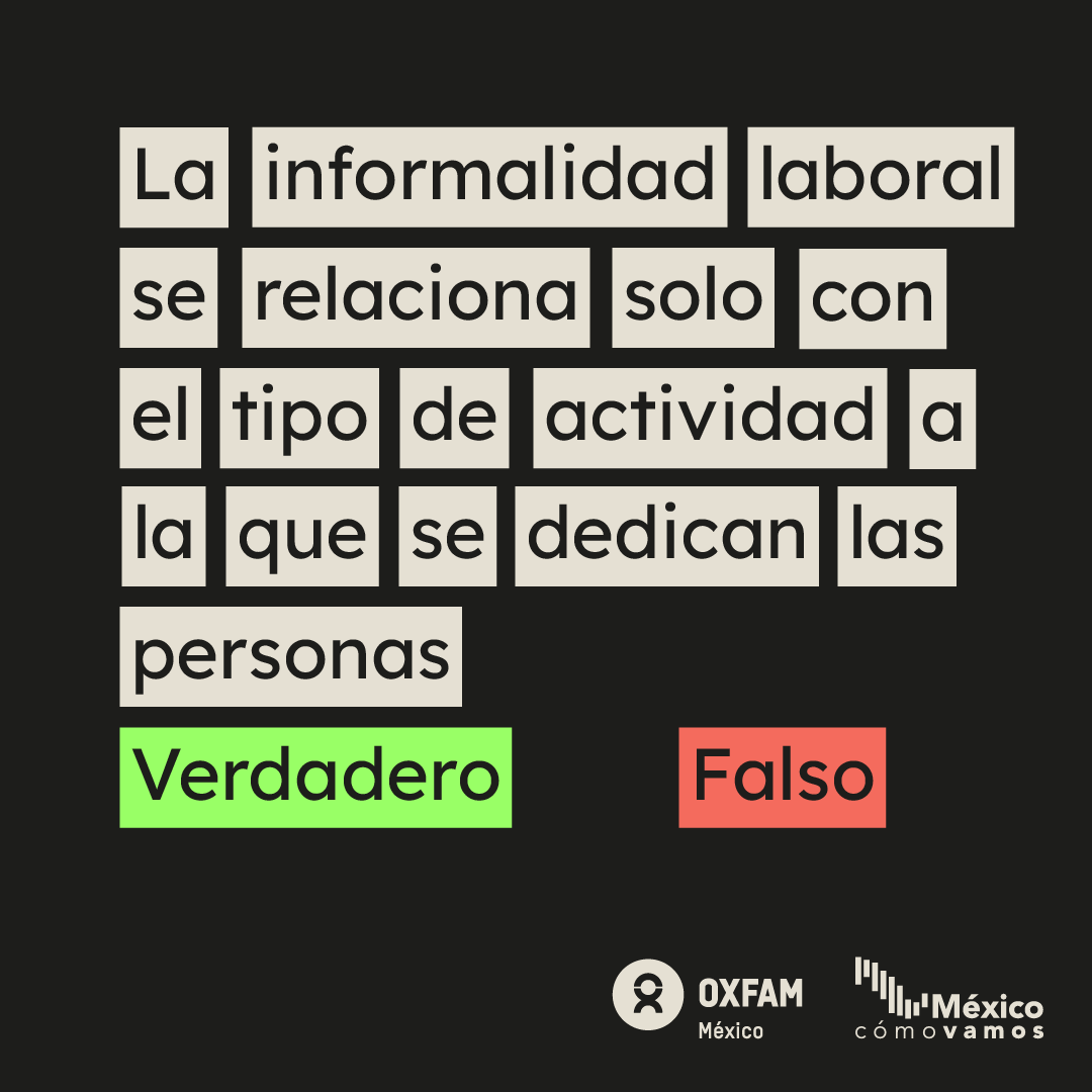 MexicoComoVamos's tweet photo. 📣 ¿La #informalidadlaboral se relaciona solo con el tipo de actividad a la que se dedican las personas?
🟣Conoce las respuestas en el informe "El laberinto de la informalidad. Mitos, trampas y realidades"
💻Navega por el micrositio: https://t.co/74kaexKoqD

🤝@oxfammexico https://t.co/SXBPCMJn5Z