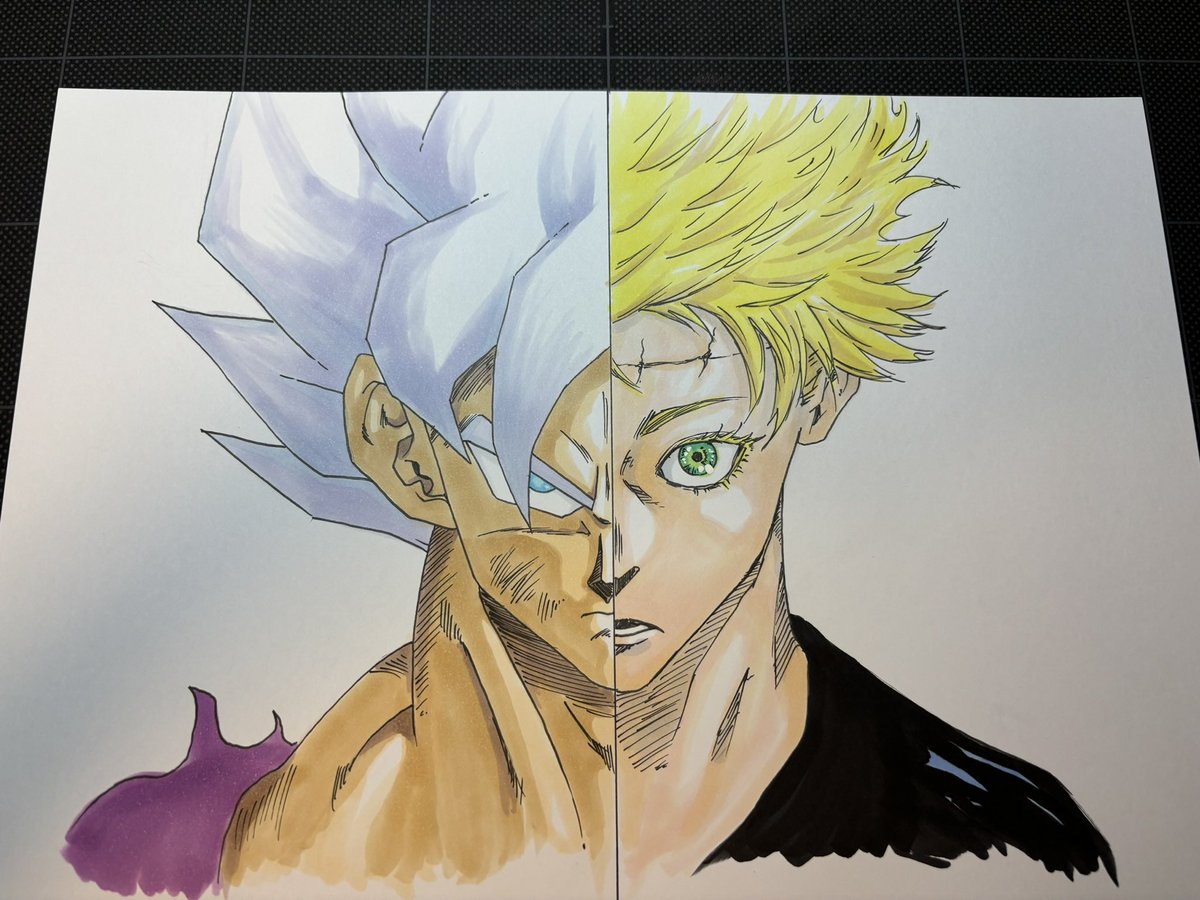 Jho9kTuXb3vWsli's tweet image. ＃colorswap ＃カラースワップ ＃ドラゴンボール ＃呪術廻戦 ＃孫悟空 ＃五条悟 ＃描いてみた ＃イラスト