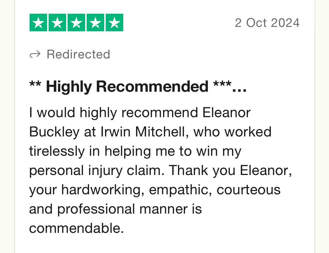 Some of our amazing 5-star reviews in October for SI Resolve!

Well done to everyone ⭐️

#personalinjury #irwinmitchell #SIResolve #excellentclientservice