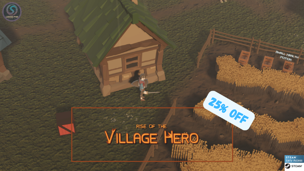 LudusPaxStudio's tweet photo. My game is 25% off link below till 25th November! Go on a RPG adventure in my game Rise of the Village Hero.
https://t.co/d16m2AHaoj
Demo also available to try under FAQ! 
#indiegame #pcgame #RPG #APRG #dungeoncrawlerrpg #actionrpg #topdownrpg https://t.co/uyLKZH2eOa