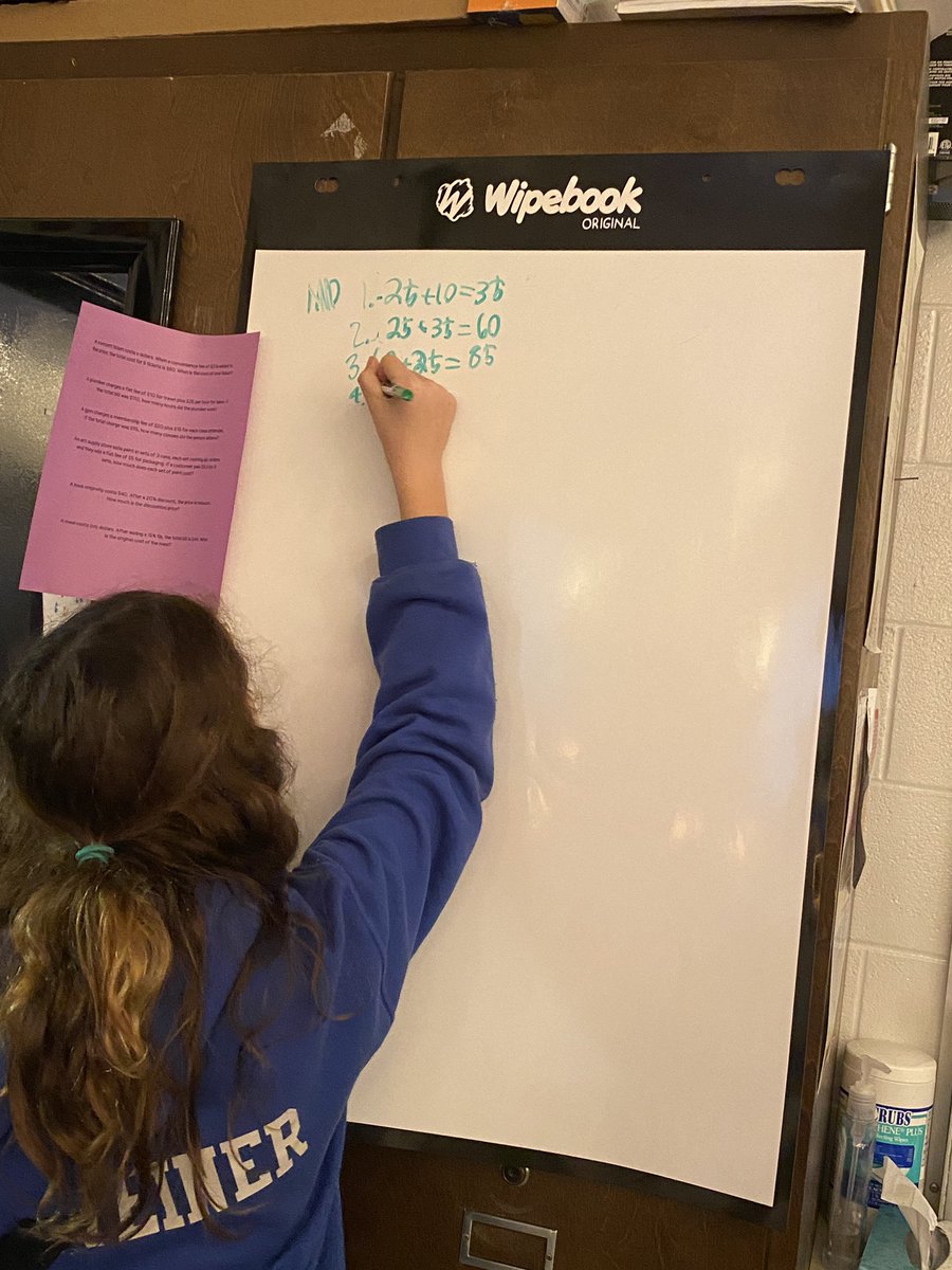 Keri Whitaker (@whitaker_keri) on Twitter photo Ms. Henry’s class used their <a href="/Wipebook/">Team Wipebook</a> boards today to solve math problems collaboratively. They showed a lot of different strategies and are beginning their journey in Building a Thinking Classroom after listening to <a href="/pgliljedahl/">Peter Liljedahl</a> and <a href="/MaeganGiroux/">Maegan Giroux</a>! <a href="/CrosbyMiddle/">Crosby Middle School</a> #ThePlaceToBe Ms. Henry’s class used their <a href="/Wipebook/">Team Wipebook</a> boards today to solve math problems collaboratively. They showed a lot of different strategies and are beginning their journey in Building a Thinking Classroom after listening to <a href="/pgliljedahl/">Peter Liljedahl</a> and <a href="/MaeganGiroux/">Maegan Giroux</a>! <a href="/CrosbyMiddle/">Crosby Middle School</a> #ThePlaceToBe
