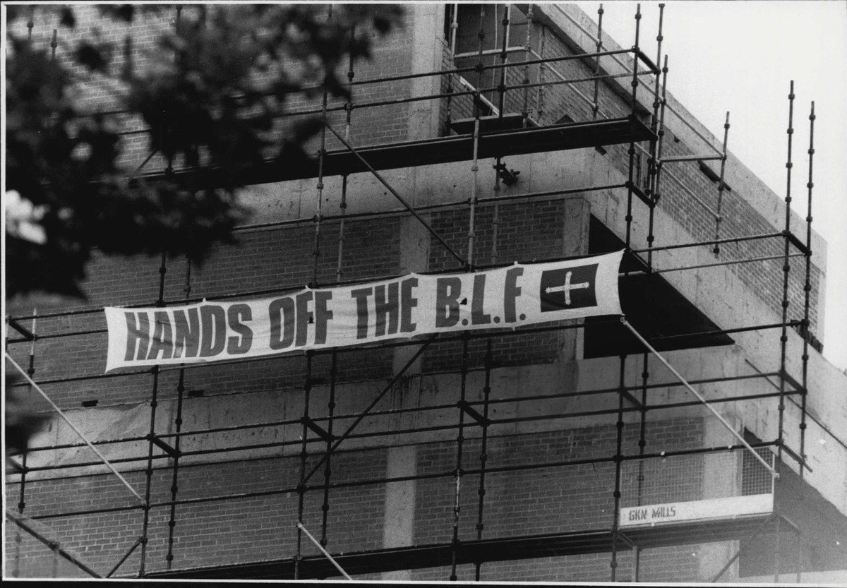 Builders' Labourers' Federation Banners hanging on construction sites in the city of Sydney NSW, c. 1985. 

(Photo by Stuart Davidson) [1/3]