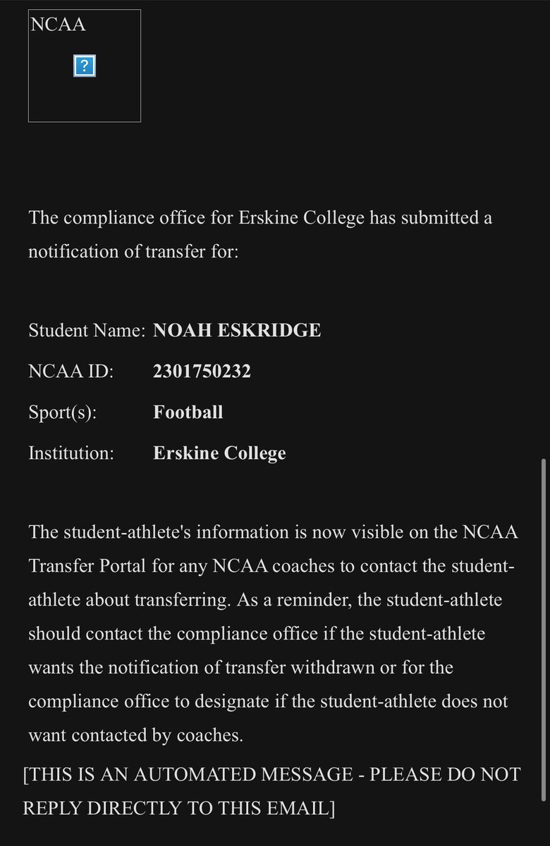 EskridgeNoah's tweet photo. Officially in the portal. 6’1” 230 ILB/Defensive QB. 
3.2 GPA. 
3 years of eligibility 
@Redshirt_Portal @CollegeFBPortal https://t.co/ge6qi6Oi7x