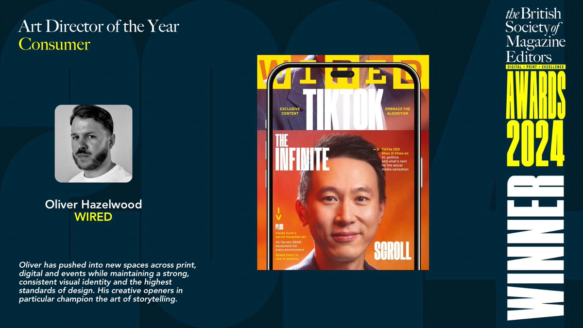 The Art Director of the Year - Consumer award goes to Oliver Hazelwood

#BSMEAwards2024